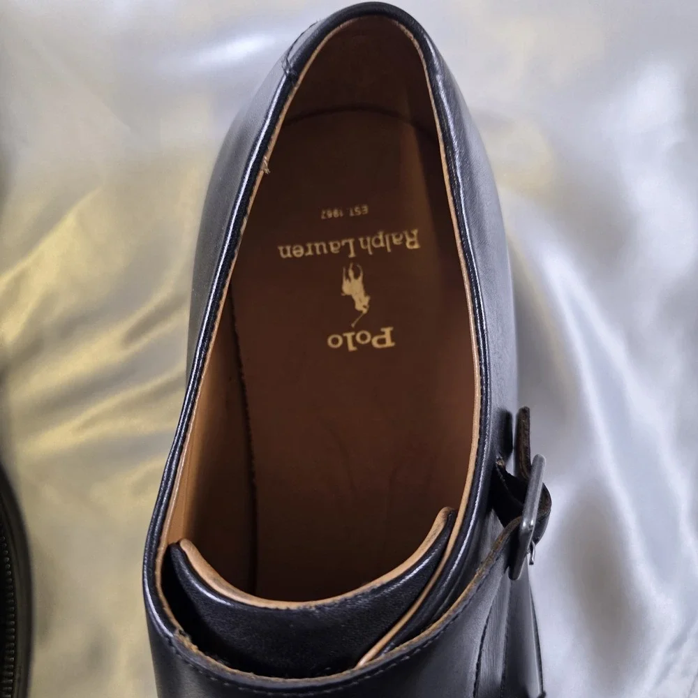 Polo Ralph Lauren Asher Double Monk Strap Oxford Leather Dress Shoes Size 13